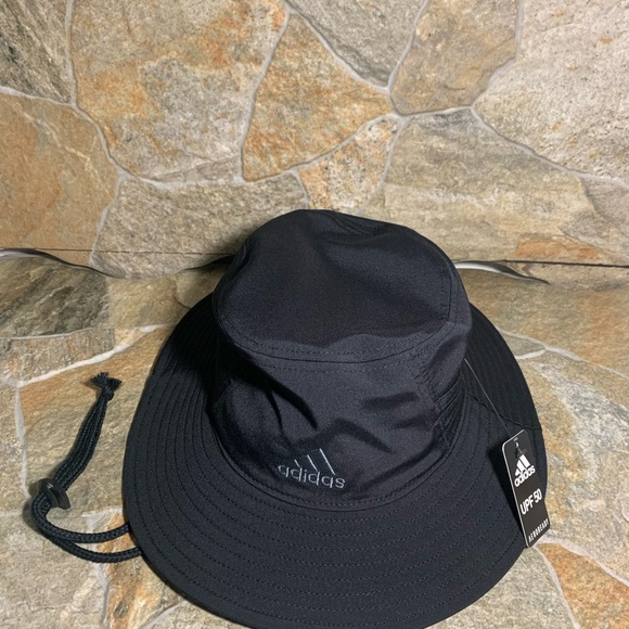 adidas Aeroready Bucket Hat UPF 50 Black Color One Size New - Picture 2 of 7